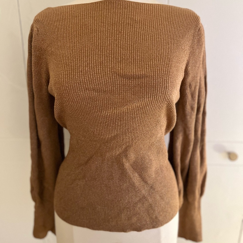 Ann Taylor Gold Metallic Sweater